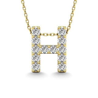 Diamond 1/8 Ct.Tw. Letter "H" Pendant in 14K White Gold