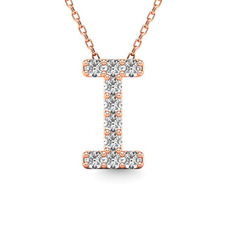 Diamond 1/10 Ct.Tw. Letter "I" Pendant in 14K Yellow Gold