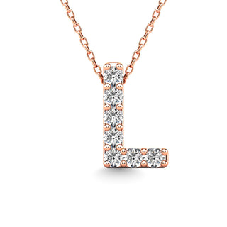 Diamond 1/20 Ct.Tw. Letter "L" Pendant in 14K Yellow Gold