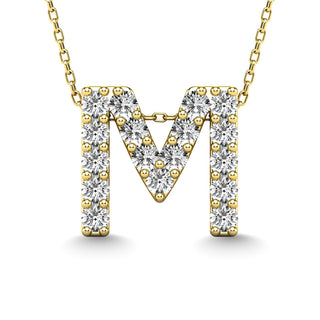 Diamond 1/6 Ct.Tw. Letter "M" Pendant in 14K White Gold