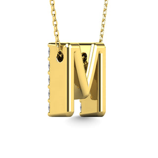 Diamond 1/6 Ct.Tw. Letter "M" Pendant in 14K White Gold