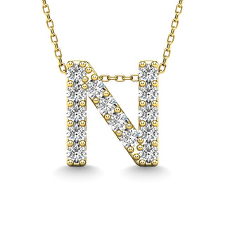 Diamond 1/6 Ct.Tw. Letter "N" Pendant in 14K White Gold