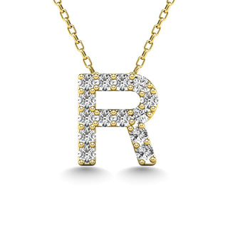 Diamond 1/8 Ct.Tw. Letter "R" Pendant in 14K White Gold