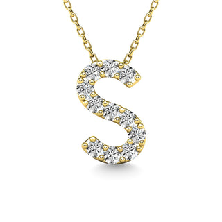 Diamond 1/10 Ct.Tw. Letter "S" Pendant in 14K White Gold