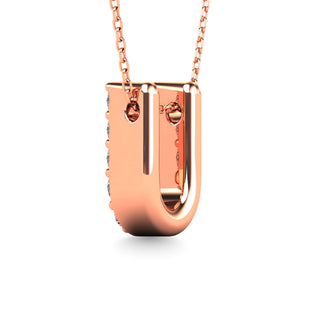 Diamond 1/10 Ct.Tw. Letter "U" Pendant in 14K Yellow Gold