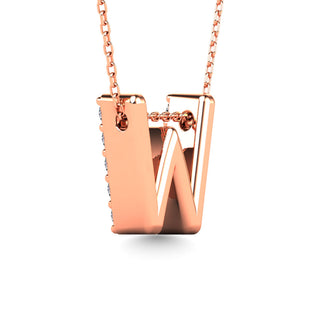 Diamond 1/6 Ct.Tw. Letter "W" Pendant in 14K Yellow Gold