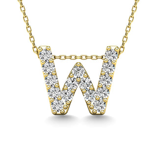 Diamond 1/6 Ct.Tw. Letter "W" Pendant in 14K White Gold