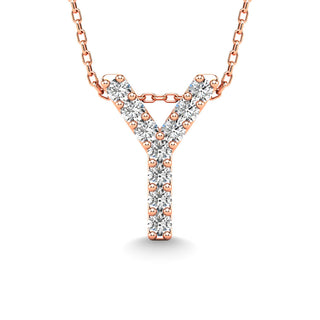 Diamond 1/10 Ct.Tw. Letter "Y" Pendant in 14K Yellow Gold