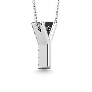 Diamond 1/10 Ct.Tw. Letter "Y" Pendant in 14K Rose Gold