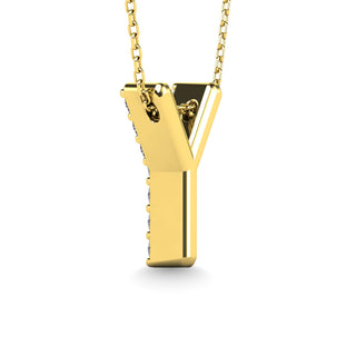 Diamond 1/10 Ct.Tw. Letter "Y" Pendant in 14K White Gold