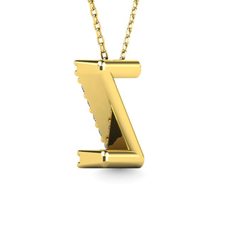Diamond 1/8 Ct.Tw. Letter "Z" Pendant in 14K White Gold