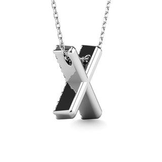 Diamond 1/8 Ct.Tw. Letter "X" Pendant in 14K Rose Gold