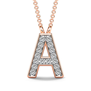 Diamond 1/20 Ct.Tw. Letter "A" Pendant in 10K Rose Gold