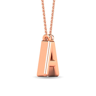 Diamond 1/20 Ct.Tw. Letter "A" Pendant in 10K Rose Gold