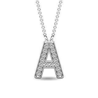 Diamond 1/20 Ct.Tw. Letter "A" Pendant in 10K White Gold