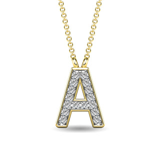 Diamond 1/20 Ct.Tw. Letter "A" Pendant in 10K Yellow Gold