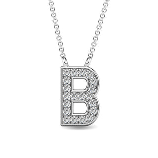 Diamond 1/20 Ct.Tw. Letter "B" Pendant in 10K White Gold