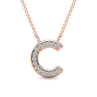 Diamond 1/20 Ct.Tw. Letter "C" Pendant in 10K Rose Gold