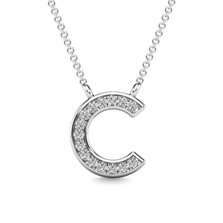 Diamond 1/20 Ct.Tw. Letter "C" Pendant in 10K White Gold
