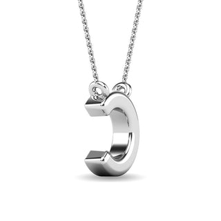 Diamond 1/20 Ct.Tw. Letter "C" Pendant in 10K White Gold