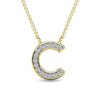 Diamond 1/20 Ct.Tw. Letter "C" Pendant in 10K Yellow Gold
