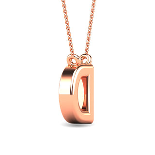 Diamond 1/20 Ct.Tw. Letter "D" Pendant in 10K Rose Gold