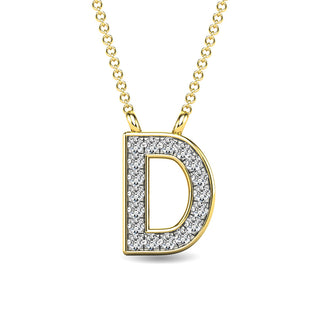 Diamond 1/20 Ct.Tw. Letter "D" Pendant in 10K Yellow Gold