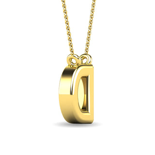 Diamond 1/20 Ct.Tw. Letter "D" Pendant in 10K Yellow Gold