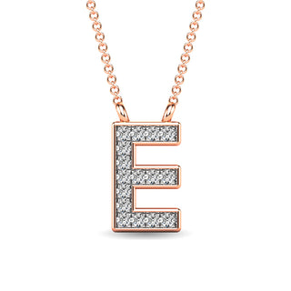 Diamond 1/20 Ct.Tw. Letter "E" Pendant in 10K Rose Gold