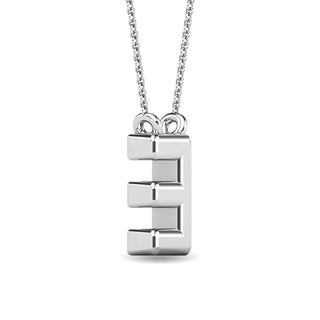 Diamond 1/20 Ct.Tw. Letter "E" Pendant in 10K White Gold