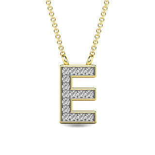 Diamond 1/20 Ct.Tw. Letter "E" Pendant in 10K Yellow Gold