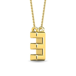 Diamond 1/20 Ct.Tw. Letter "E" Pendant in 10K Yellow Gold