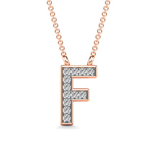 Diamond 1/20 Ct.Tw. Letter "F" Pendant in 10K Rose Gold