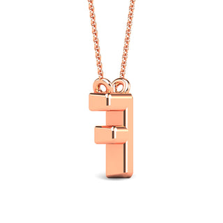 Diamond 1/20 Ct.Tw. Letter "F" Pendant in 10K Rose Gold