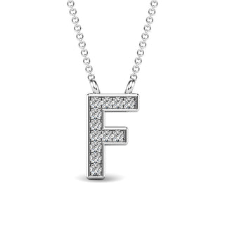 Diamond 1/20 Ct.Tw. Letter "F" Pendant in 10K White Gold