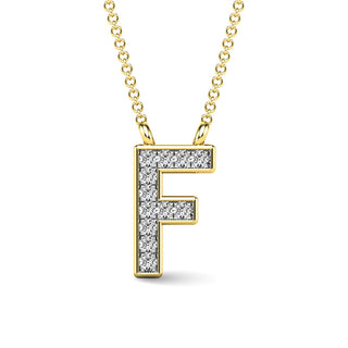 Diamond 1/20 Ct.Tw. Letter "F" Pendant in 10K Yellow Gold