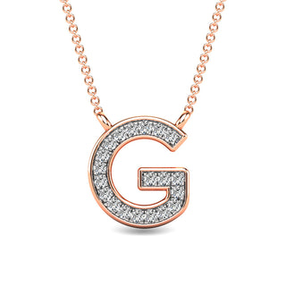 Diamond 1/20 Ct.Tw. Letter "G" Pendant in 10K Rose Gold