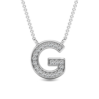 Diamond 1/20 Ct.Tw. Letter "G" Pendant in 10K White Gold