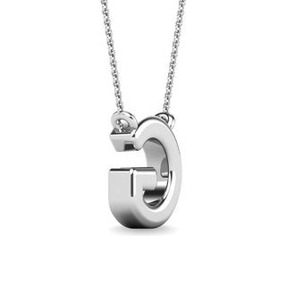 Diamond 1/20 Ct.Tw. Letter "G" Pendant in 10K White Gold