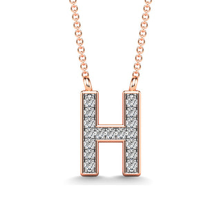 Diamond 1/20 Ct.Tw. Letter "H" Pendant in 10K Yellow Gold