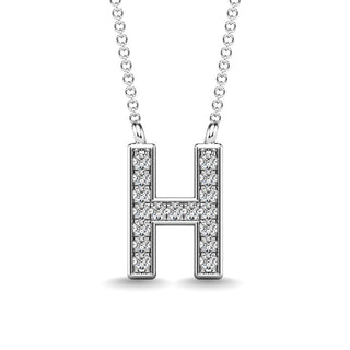 Diamond 1/20 Ct.Tw. Letter "H" Pendant in 10K Rose Gold