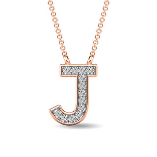 Diamond 1/20 Ct.Tw. Letter "J" Pendant in 10K Yellow Gold