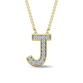 Diamond 1/20 Ct.Tw. Letter "J" Pendant in 10K White Gold