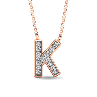 Diamond 1/20 Ct.Tw. Letter "K" Pendant in 10K Yellow Gold