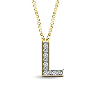 Diamond 1/20 Ct.Tw. Letter "L" Pendant in 10K White Gold