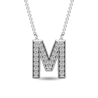 Diamond 1/20 Ct.Tw. Letter "M" Pendant in 10K Rose Gold
