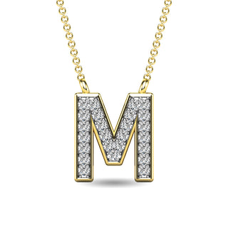 Diamond 1/20 Ct.Tw. Letter "M" Pendant in 10K White Gold