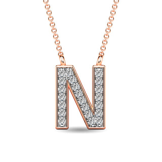 Diamond 1/20 Ct.Tw. Letter "N" Pendant in 10K Yellow Gold
