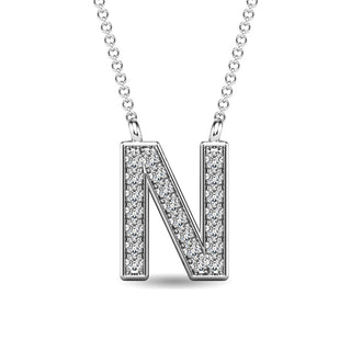 Diamond 1/20 Ct.Tw. Letter "N" Pendant in 10K Rose Gold