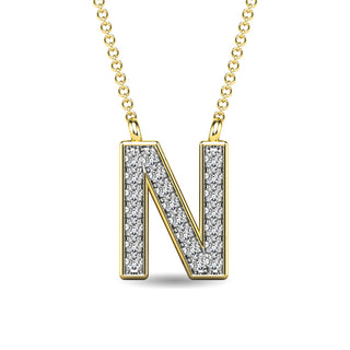 Diamond 1/20 Ct.Tw. Letter "N" Pendant in 10K White Gold